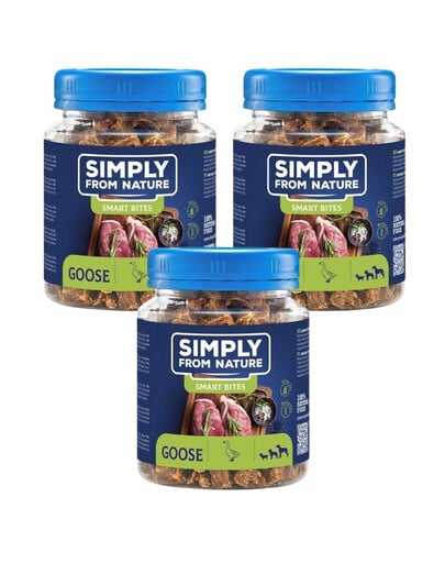 SIMPLY FROM NATURE Smart Bites Gans für Hunde 3x130 g