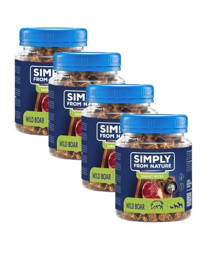 SIMPLY FROM NATURE Smart Bites Wildschwein für Hunde 4x130 g