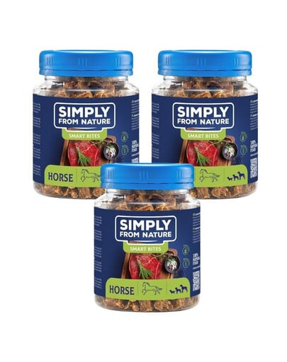 SIMPLY FROM NATURE Smart Bites Pferdefleisch für Hunde 3x130 g