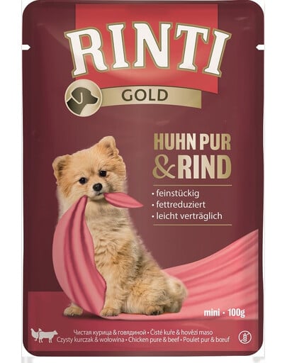 RINTI Chicken Pure&Beef Mini Beutel mit Huhn und Rindfleisch für kleine Rassen 100 g