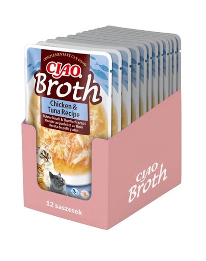 INABA CIAO Broth Hühner- und Thunfischbrühe für Katzen 12x40g