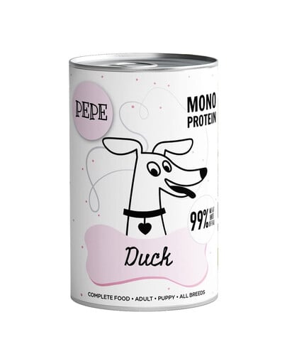 PAKA ZWIERZAKA PEPE Duck 99%(Ente) 400 g Monoproteinfutter