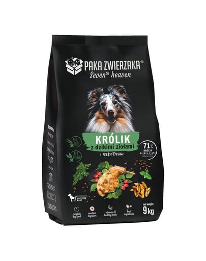 PAKA ZWIERZAKA Seventh Heaven Trockenfutter Kaninchen mit Wildkräutern für Welpen 9 kg