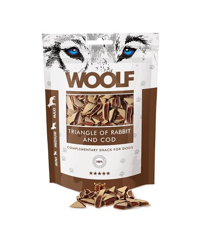 WOOLF Rabbit And Cod Triangle 100g Dreiecke mit Lamm und Kabeljau