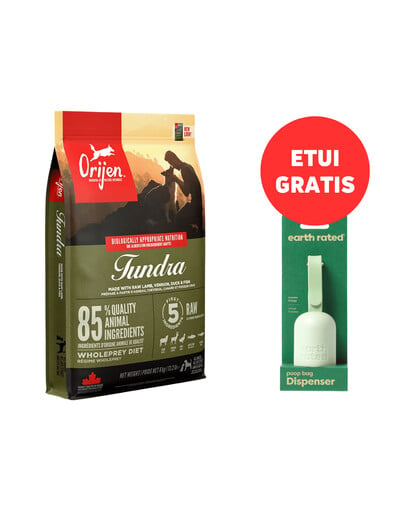 ORIJEN Tundra Dog 11,4 kg + Parfümfreie Beutel 15 Stk. GRATIS