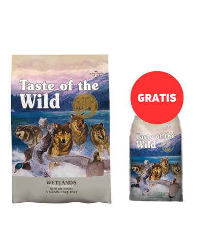 TASTE OF THE WILD Feuchtgebiete 12,2 kg Wildgeflügel + 2 kg Futter GRATIS