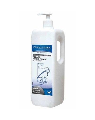 FRANCODEX Shampoo für Hunde, 1 L, schwarzes/dunkelbraunes Fell