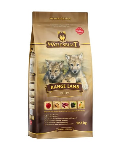 WOLFSBLUT Range Lamb Puppy Welpentrockenfutter mit Lammfleisch und braunem Reis 12,5 kg