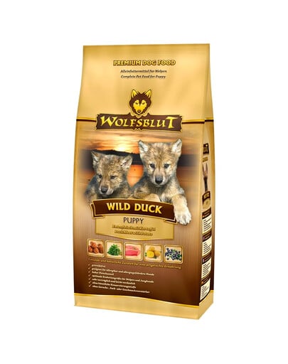 WOLFSBLUT Wild Duck Puppy Trockenfutter für Welpen mit Ente und Kartoffeln 12,5 kg