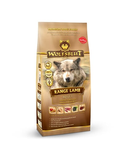 WOLFSBLUT Range Lamb Adult Hundetrockenfutter mit Lammfleisch und braunem Reis 12,5 kg