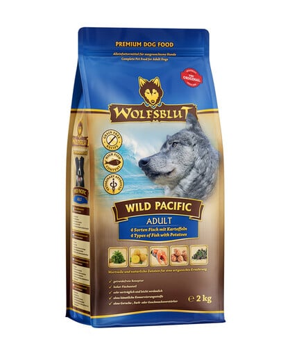 WOLFSBLUT Wild Pacific Adult Hundetrockenfutter mit Fisch und Kartoffeln 12,5 kg