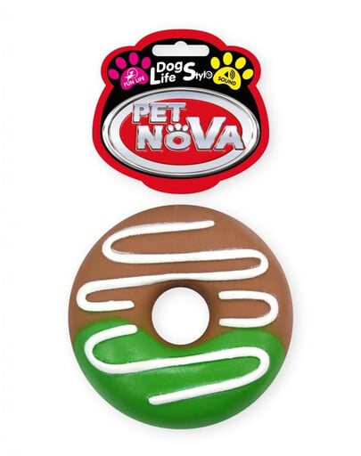 PET NOVA DOG LIFE STYLE Hundespielzeug Kauspielzeug Donut mit Glasur 10cm