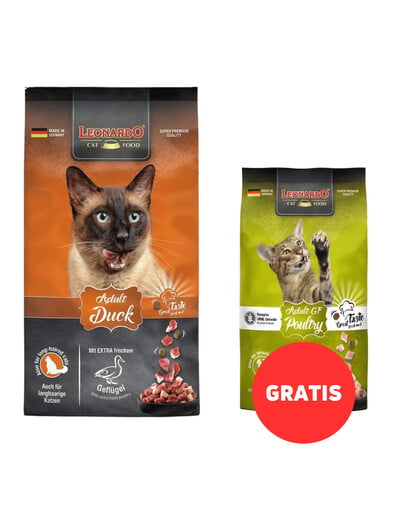 LEONARDO Adult Duck & Rice Katzenfutter 7,5 kg + Futter 300g GRATIS