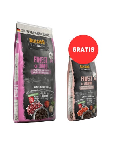 BELCANDO Finest Grain Free Lamb XS-M 12,5 kg Trockenfutter für Hunde Lamm + 1 kg Futter GRATIS