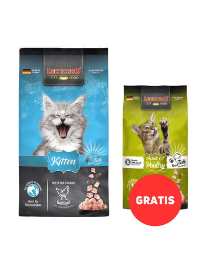 LEONARDO Kätzchenfutter 7,5 kg + Futter 300g GRATIS