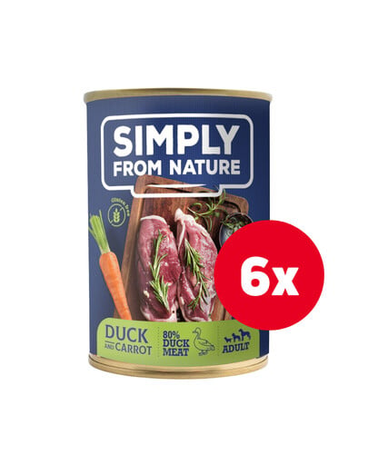 SIMPLY FROM NATURE Nassfutter für Hunde Ente mit Karotten 6 x 400 g