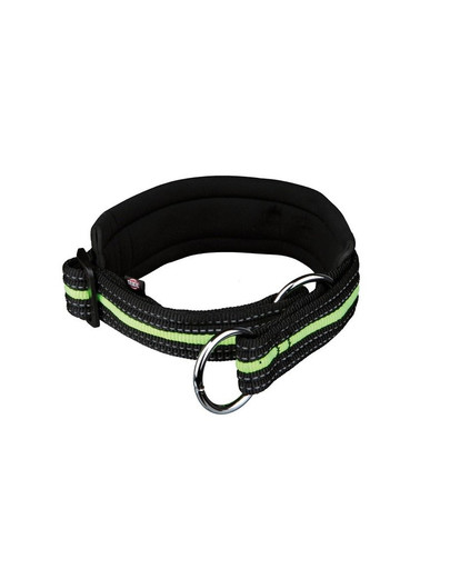 TRIXIE Fusion Zug-Stopp-Halsband, extra breit, L 45–53 cm/30 mm schwarz/grün