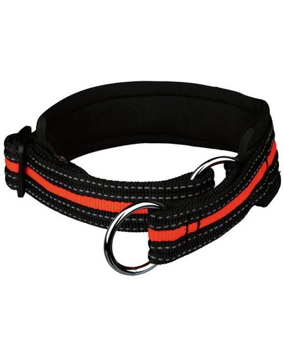 TRIXIE Fusion Zug-Stopp-Halsband extra breit M 40 - 46 cm schwarz/orange 	