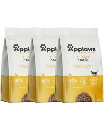 APPLAWS Cat Adult Chicken 6 kg (3x2 kg) mit Huhn für Katzen