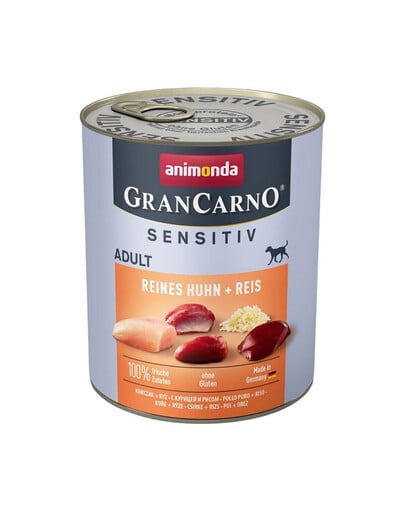 ANIMONDA GranCarno Sensitiv Pure Chicken&Rice 800 g Huhn mit Reis für adulte sensible Hunde