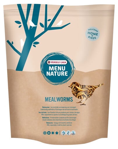 VERSELE-LAGA Menu Nature Mealworms Getrocknete Weiße Fliege 300g Leckerli für Wildvögel