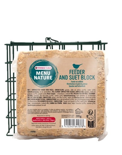 VERSELE-LAGA Menu Nature Fettblock mit Samen + wiederverwendbarem Futtermittel 395g