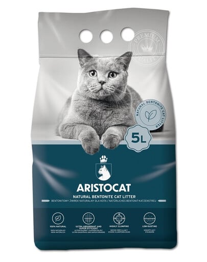 ARISTOCAT Bentonite Plus natürliches Bentonit Katzenstreu 5 l