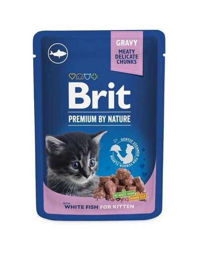 BRIT PREMIUM Pouch White Fish Kitten 24x100g mit weißem Fisch für Kätzchen