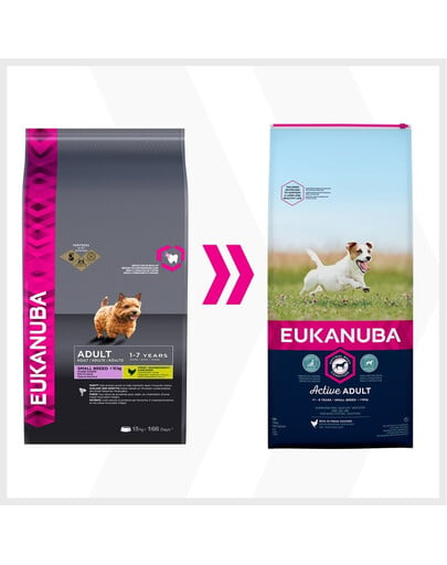 EUKANUBA Active Adult Small Breed Hunde mit frischem Huhn 15 kg