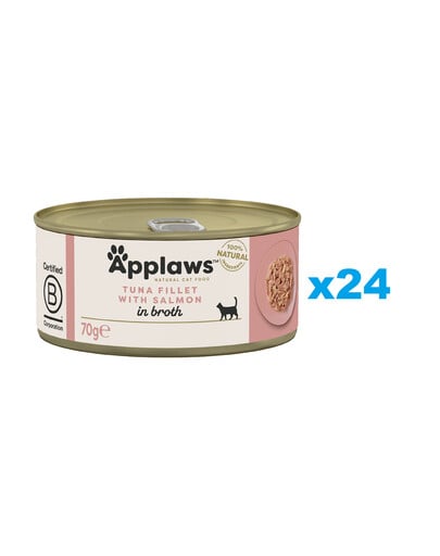 APPLAWS Cat Adult Tuna with Salmon in Broth Thunfisch mit Lachs in Brühe 24 x 70g