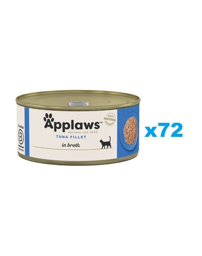 APPLAWS Cat Adult Tuna Fillet in Broth Thunfischfilet in Brühe 72x70 g