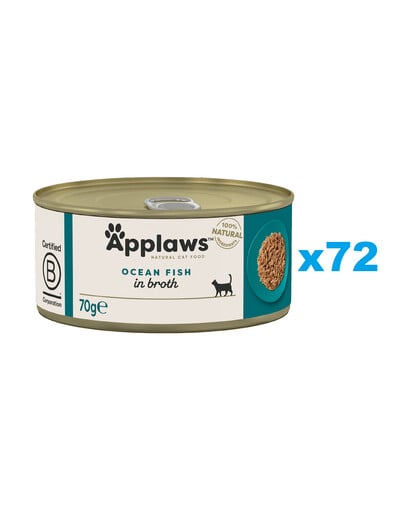 APPLAWS Cat Adult Ocean Fish in Broth ryba oceaniczna w bulionie 72x70 g