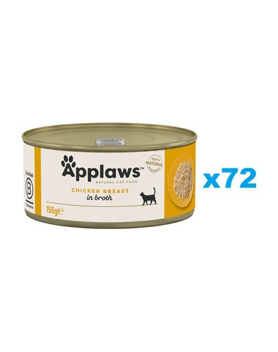 APPLAWS Cat Adult Chicken Breast in Broth Hähnchenbrust in Brühe 72x 156g