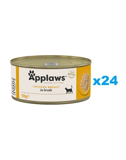 APPLAWS Cat Adult Chicken Breast in Broth Hähnchenbrust in Brühe 24x 156g