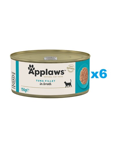 APPLAWS Cat Adult Tuna Fillet in Broth Thunfischfilet in Brühe 6x 156 g