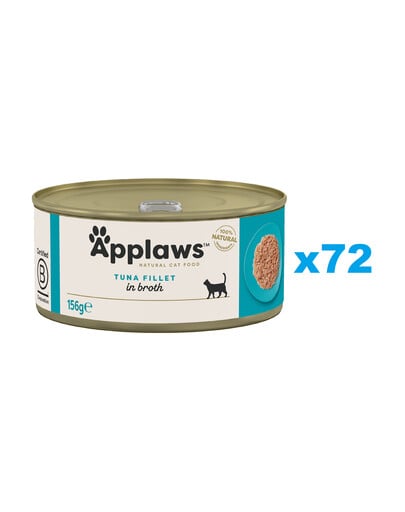 APPLAWS Cat Adult Tuna Fillet in Broth Thunfischfilet in Brühe 72x 156 g