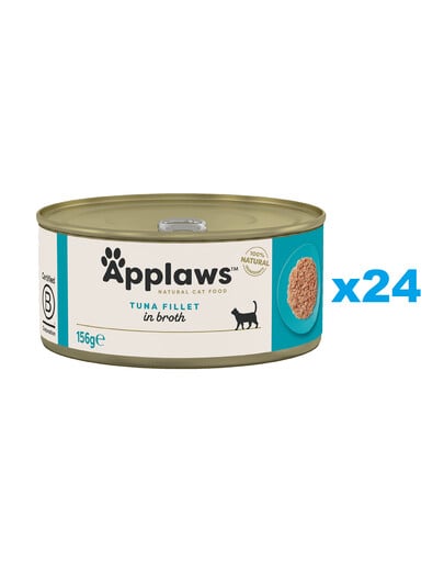 APPLAWS Cat Adult Tuna Fillet in Broth Thunfischfilet in Brühe 24x 156 g