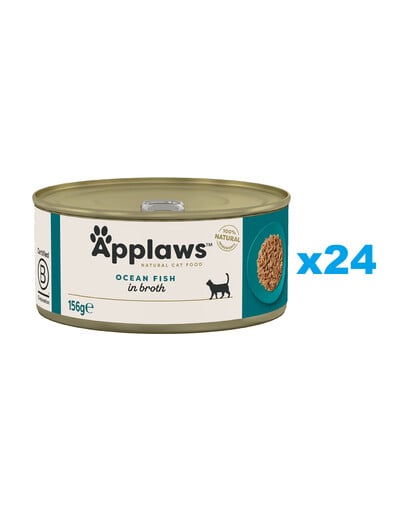 APPLAWS Cat Adult Ocean Fish in Broth Meeresfisch in Brühe 24x156 g