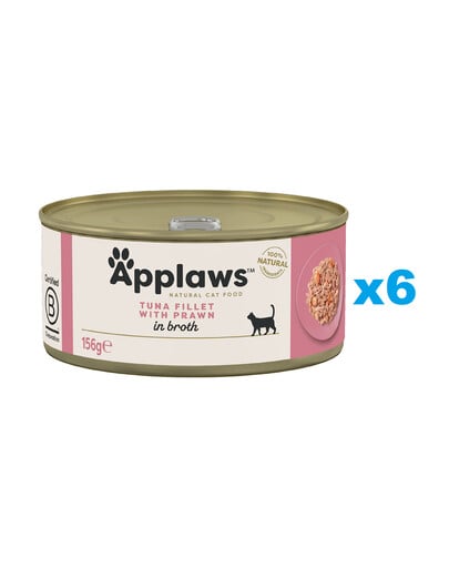 APPLAWS Cat Adult Tuna with Prawn in Broth Thunfisch und Garnelen in Brühe 6x156 g