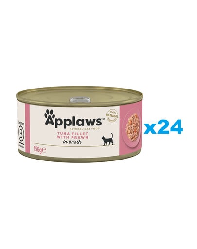 APPLAWS Cat Adult Tuna with Prawn in Broth Thunfisch und Garnelen in Brühe 24x156 g