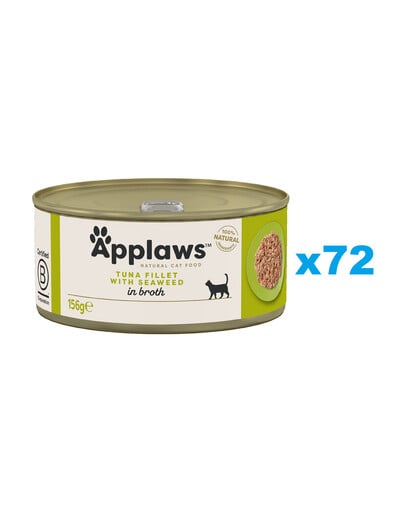 APPLAWS Cat Adult Tuna with Seaweed in Broth Thunfisch mit Algen in Brühe 72x 156 g