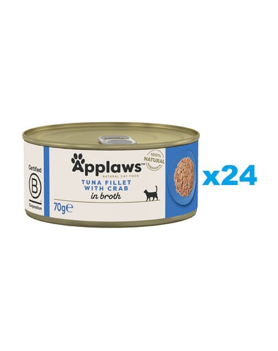 APPLAWS Cat Adult Tuna with Crab in Broth Thunfisch und Krabben in Brühe 24x 70 g