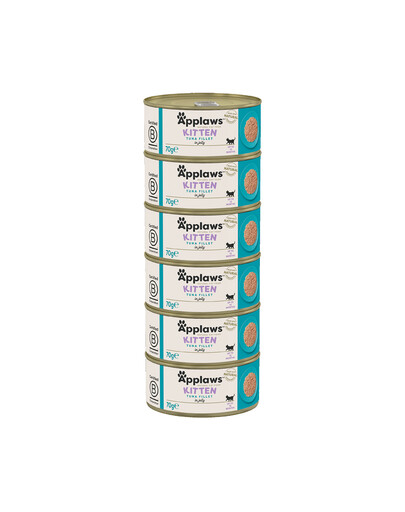 APPLAWS Cat Kitten Tuna in Broth mit Thunfisch in Brühe für Kätzchen 6x70 g