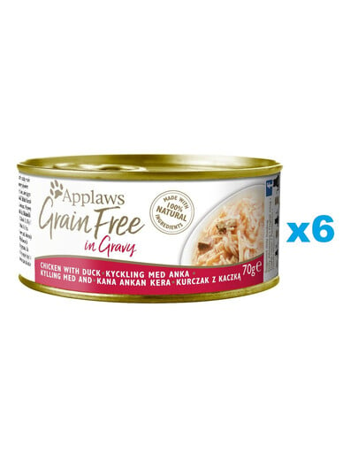 APPLAWS Cat Adult Grain Free Hähnchen mit Ente in Soße 6x70 g