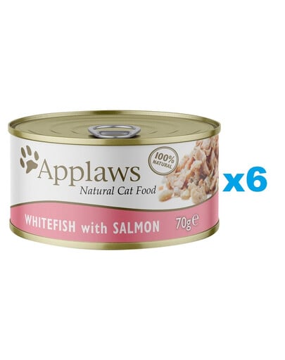 APPLAWS Cat Adult Weißfisch und Lachs in Brühe 6x70g