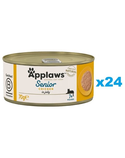 APPLAWS Cat Senior Huhn in Gelee für ältere Katzen 24x70 g