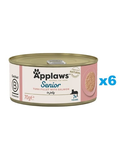 APPLAWS Cat Senior Thunfisch mit Lachs in Gelee für Senioren 6x70g