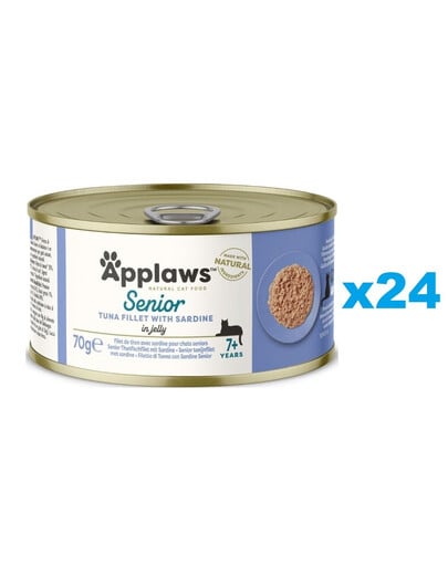 APPLAWS Cat Senior Thunfisch mit Sardine in Gelee für ältere Katzen 24x 70 g