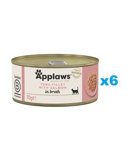 APPLAWS Cat Adult Thunfisch mit Lachs in Brühe 6x 70 g