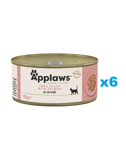 APPLAWS Cat Adult Tuna with Salmon in Broth tuńczyk z łososiem w bulionie 6x156 g